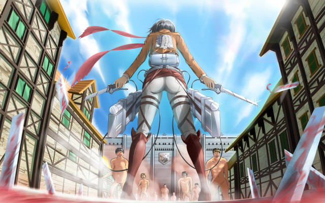Woman sword giantess city military free wallpaper for desktop - medium preview image