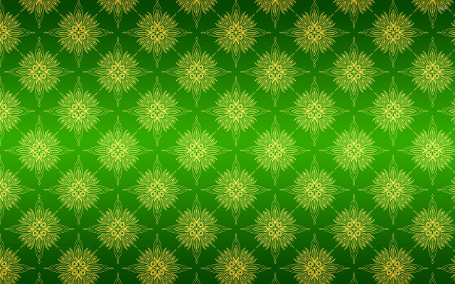 Green background flower pattern gold free wallpaper for desktop - medium preview image