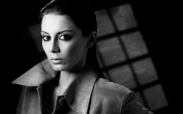 Woman tie shirt darkroom window free wallpaper for desktop - medium preview image