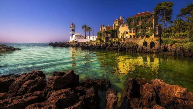 Lighthouse tropical island beach urban free wallpaper for desktop - medium preview image