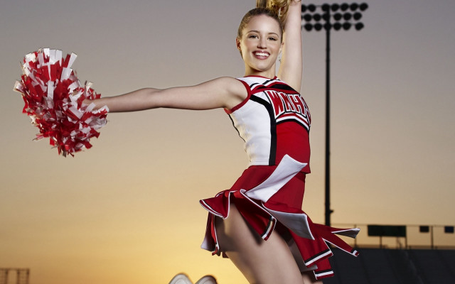 Cheerleader dusk pom poms poster free wallpaper for desktop - medium preview image