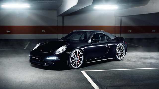 Black porsche parking garage 3d free wallpaper for desktop - medium preview image