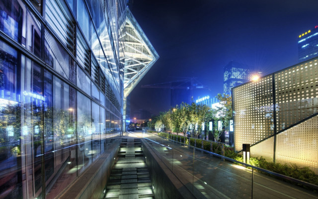 City night train architecture ferris free wallpaper for desktop - medium preview image