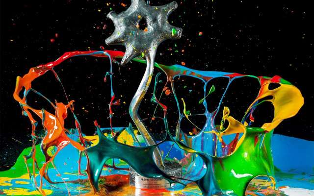 Colorful splash star abstract kinetic free wallpaper for desktop - medium preview image