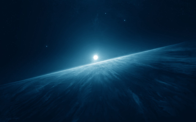 Bright blue space light matte free wallpaper for desktop - medium preview image