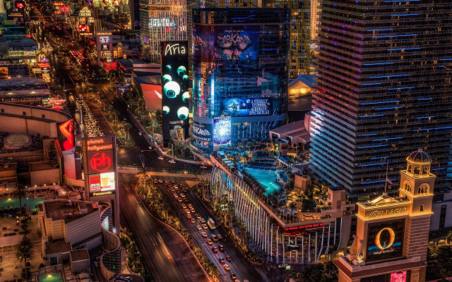 City night traffic tower neon free wallpaper for desktop - medium preview image