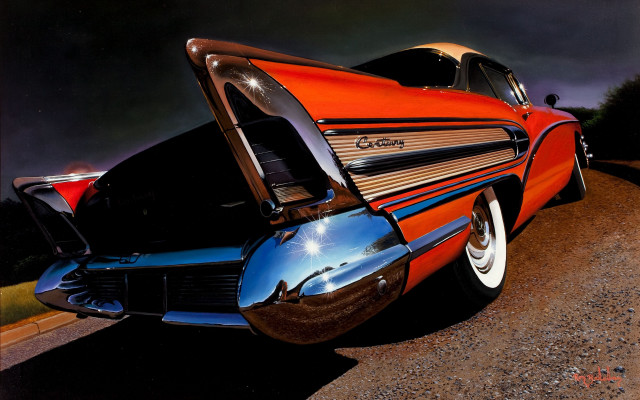 Car hood open road sky free wallpaper for desktop - medium preview image