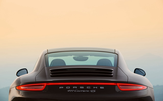 Black porsche sports car mountains free wallpaper for desktop - medium preview image