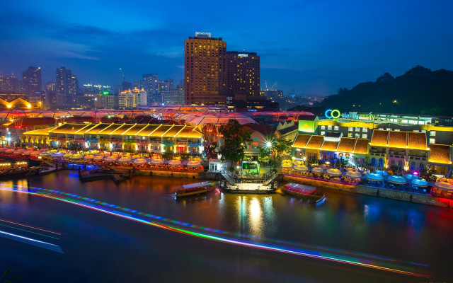 Tokyo cityscape river night ferriswheel free wallpaper for desktop - medium preview image