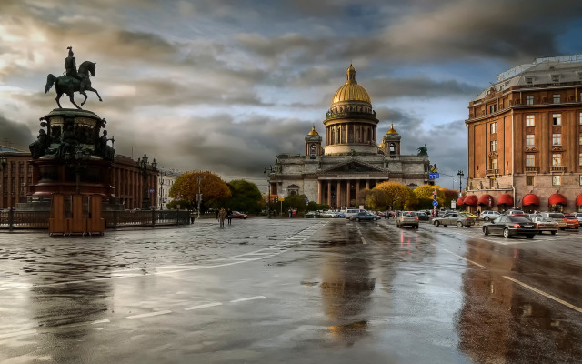 City street statue dome magic free wallpaper for desktop - medium preview image