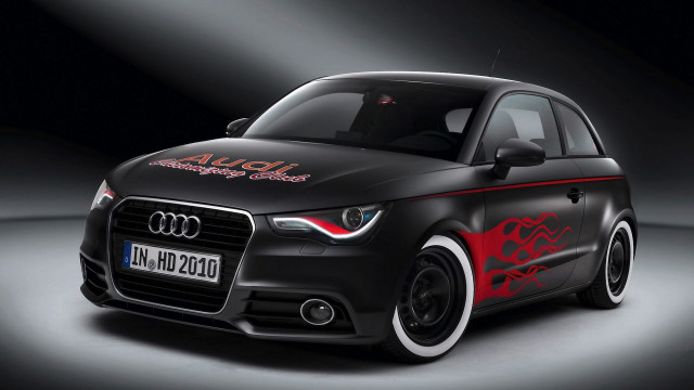 Black car red lettering white free wallpaper for desktop - medium preview image