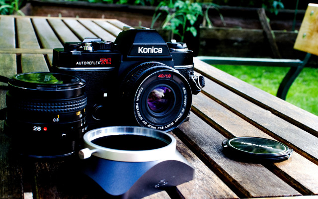 Camera coffee lens outdoor photorealism free wallpaper for desktop - medium preview image