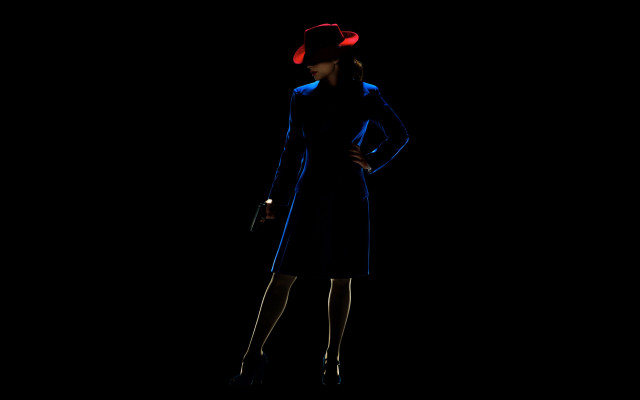 Woman blue dress red hat #3 free wallpaper for desktop - medium preview image
