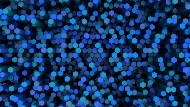 Blue hexagons background black geometric free wallpaper for desktop - medium preview image