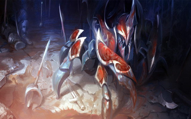 Red white objects cave light free wallpaper for desktop - medium preview image