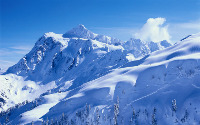 Snowy mountain clouds blue sky #5 free wallpaper for desktop - medium preview image