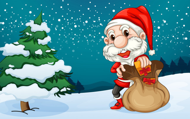 Santa sack ornaments christmas reindeer free wallpaper for desktop - medium preview image