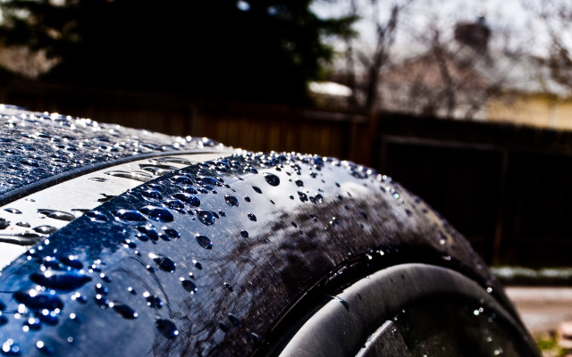 Car rain drops windshield hood free wallpaper for desktop - medium preview image
