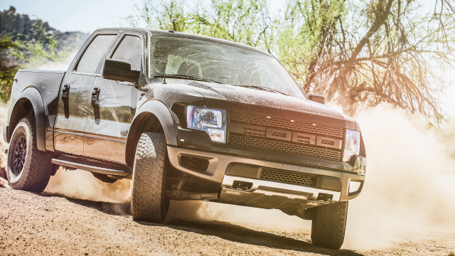 Dusty truck tiltshift photorealism nature free wallpaper for desktop - medium preview image
