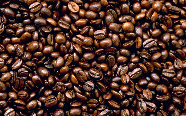 Coffee beans closeup hyperrealism stock free wallpaper for desktop - medium preview image
