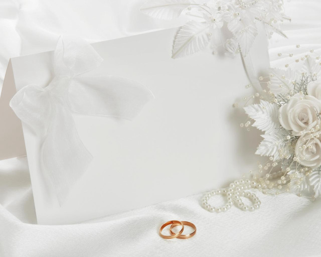 Wedding rings white cloth card free wallpaper for desktop - medium preview image