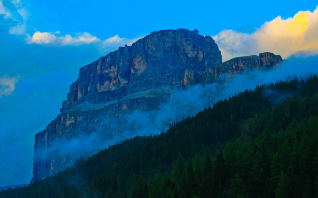 Mountain clouds mattepainting nature horizon free wallpaper for desktop - medium preview image