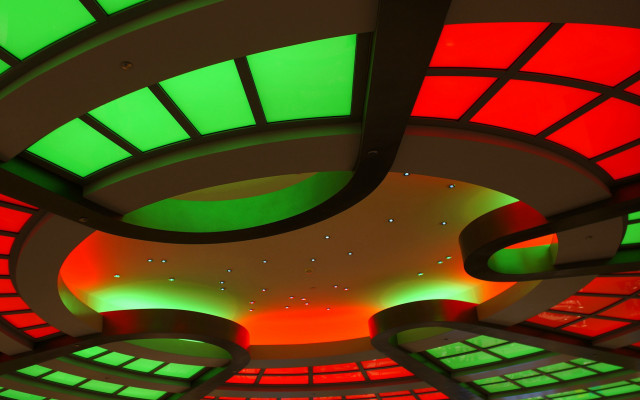 Ceiling windows lights green red free wallpaper for desktop - medium preview image