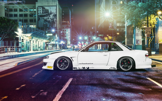 White car night city lights #6 free wallpaper for desktop - medium preview image