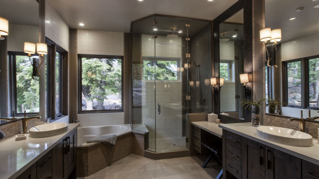 Bathroom large tub two sinks free wallpaper for desktop - medium preview image