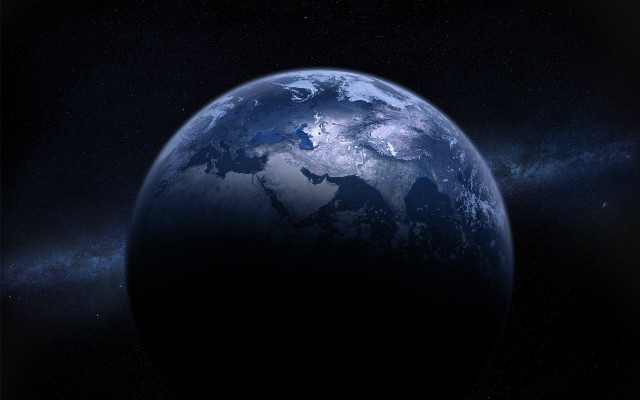 Earth space stars aurora moon #2 free wallpaper for desktop - medium preview image