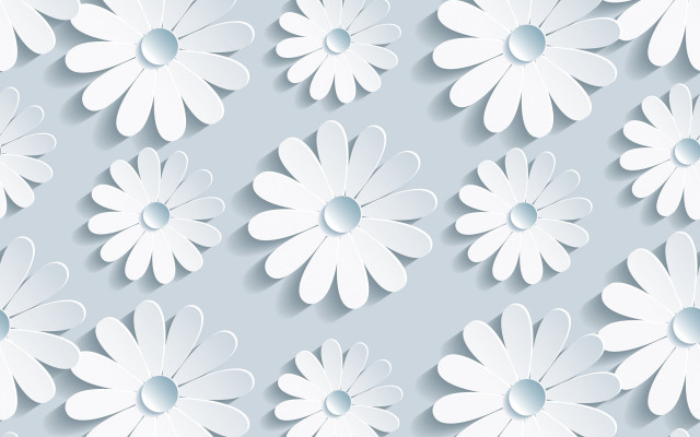White flower shadow paper vector free wallpaper for desktop - medium preview image