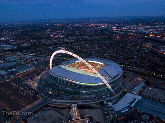 Aerial night stadium curved roof free wallpaper for desktop - medium preview image