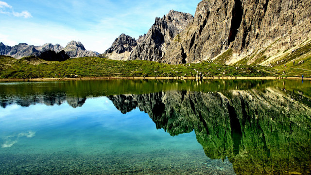 Mountain lake reflection forest sky #7 free wallpaper for desktop - medium preview image