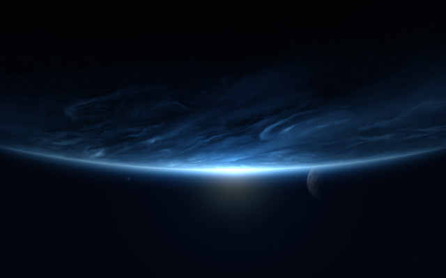Earth space horizon moon ocean free wallpaper for desktop - medium preview image