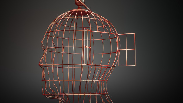 Bird cage 3d render gradient free wallpaper for desktop - medium preview image
