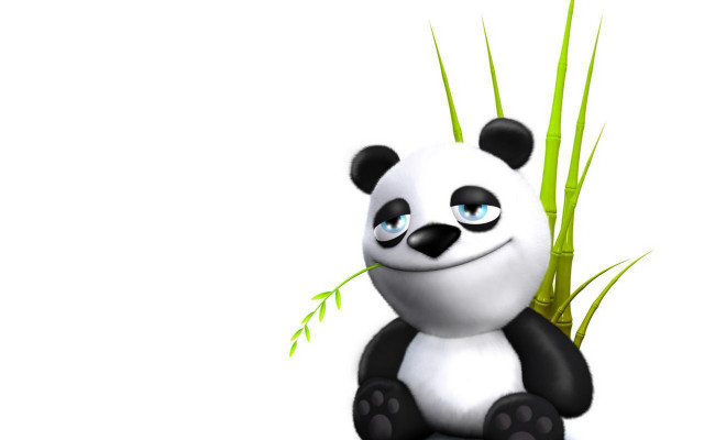 Panda bamboo plant blueeyes smile free wallpaper for desktop - medium preview image