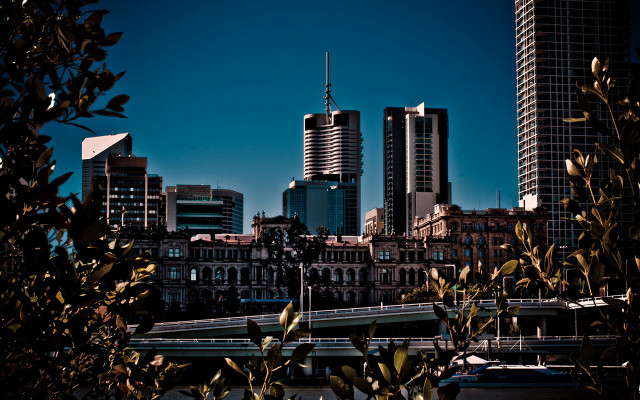 Tokyo skyline bridge boat night free wallpaper for desktop - medium preview image