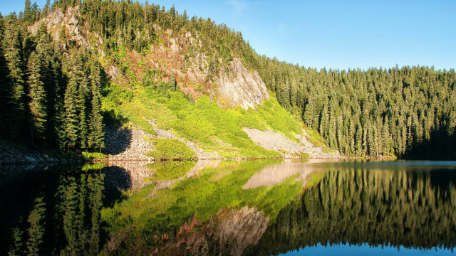 Mountain lake forest sky clouds #22 free wallpaper for desktop - medium preview image