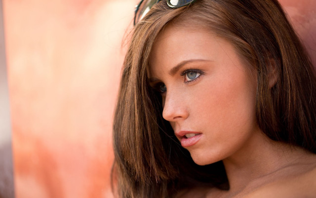 Woman sunglasses hair comb leaning free wallpaper for desktop - medium preview image