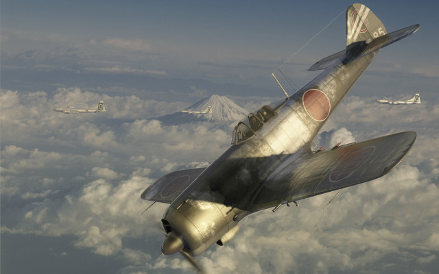 Silver airplane clouds mountains sunset free wallpaper for desktop - medium preview image