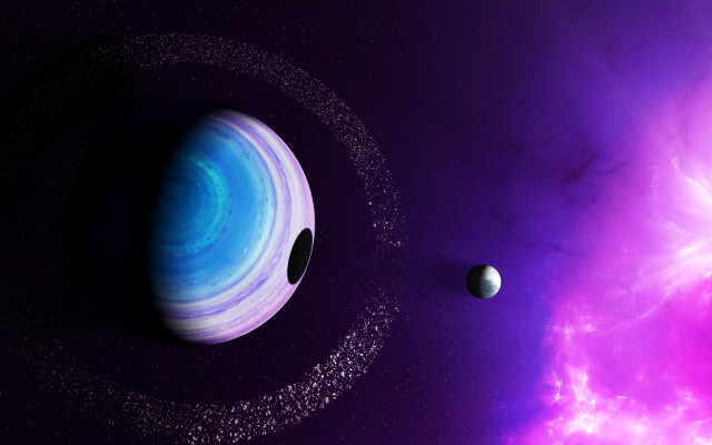 Space planet star background purple free wallpaper for desktop - medium preview image