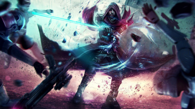 Woman horse demon sword fantasy free wallpaper for desktop - medium preview image