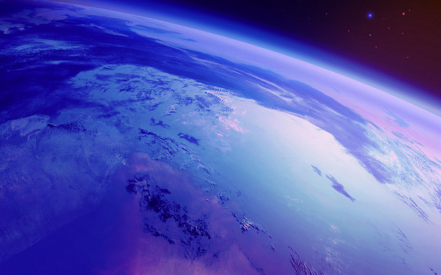 Earth space starry milkyway beach free wallpaper for desktop - medium preview image