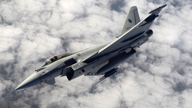 Fighter jet clouds daytime red free wallpaper for desktop - medium preview image