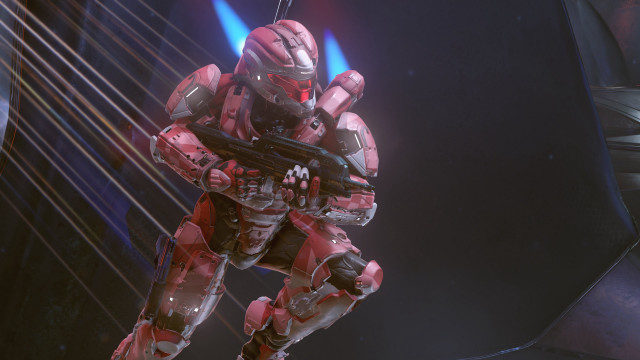 Red black robot gun blue free wallpaper for desktop - medium preview image