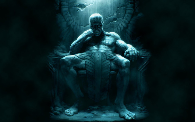 Man wings light behind fantasy free wallpaper for desktop - medium preview image