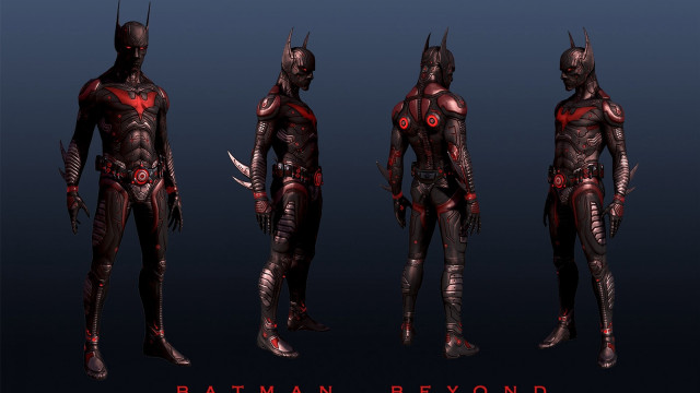 Batman beyond red accents glowing free wallpaper for desktop - medium preview image