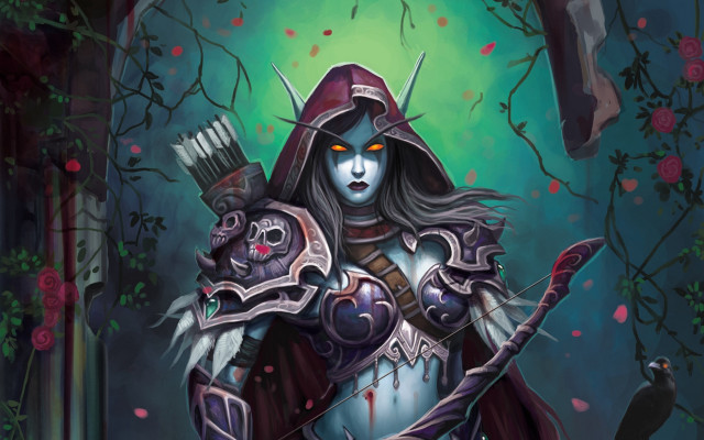 Woman forest fantasy armor blood free wallpaper for desktop - medium preview image