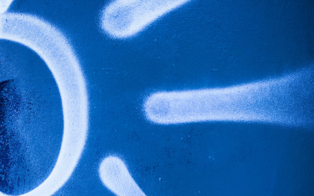 Blue wall white circle clock free wallpaper for desktop - medium preview image