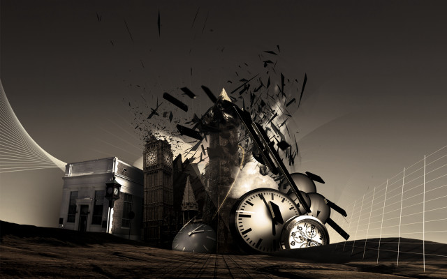 Clock tower massive face building free wallpaper for desktop - medium preview image